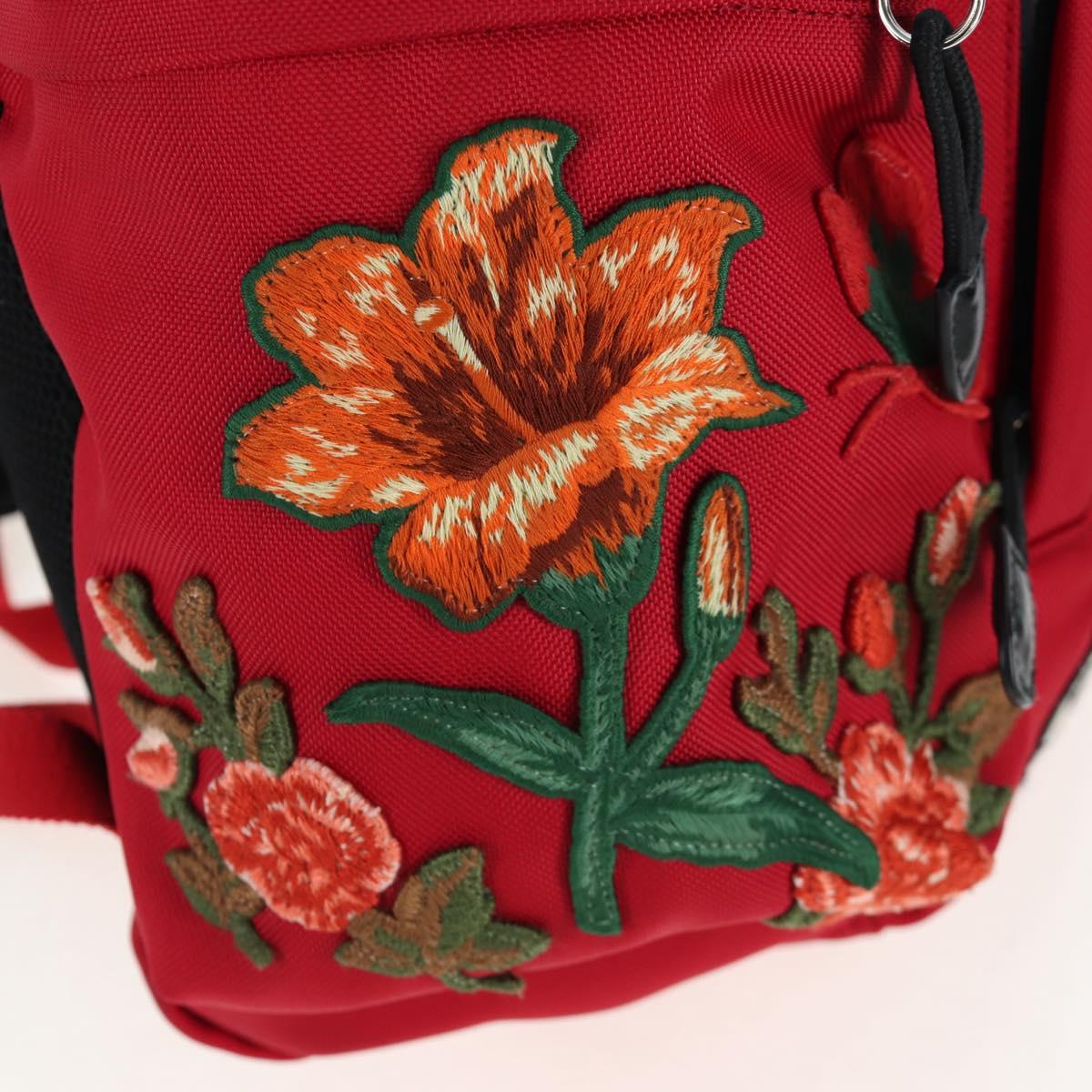 GUCCI Embroidery Tiger Web Sherry Line Backpack Canvas Red 429037 Auth 205809V