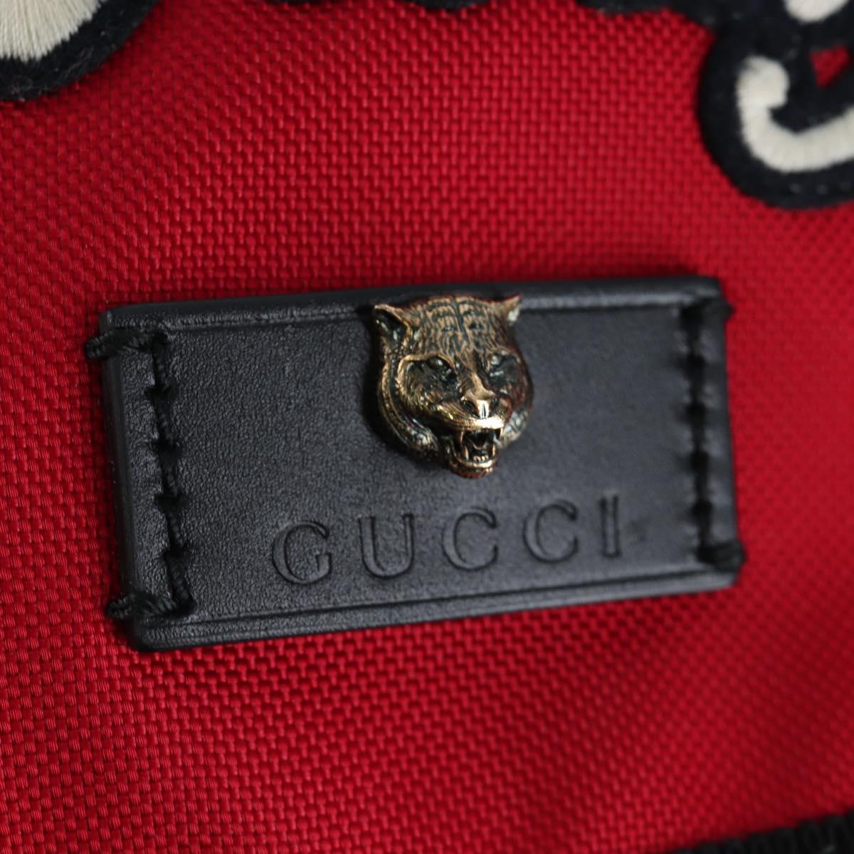 GUCCI Embroidery Tiger Web Sherry Line Backpack Canvas Red 429037 Auth 205809V