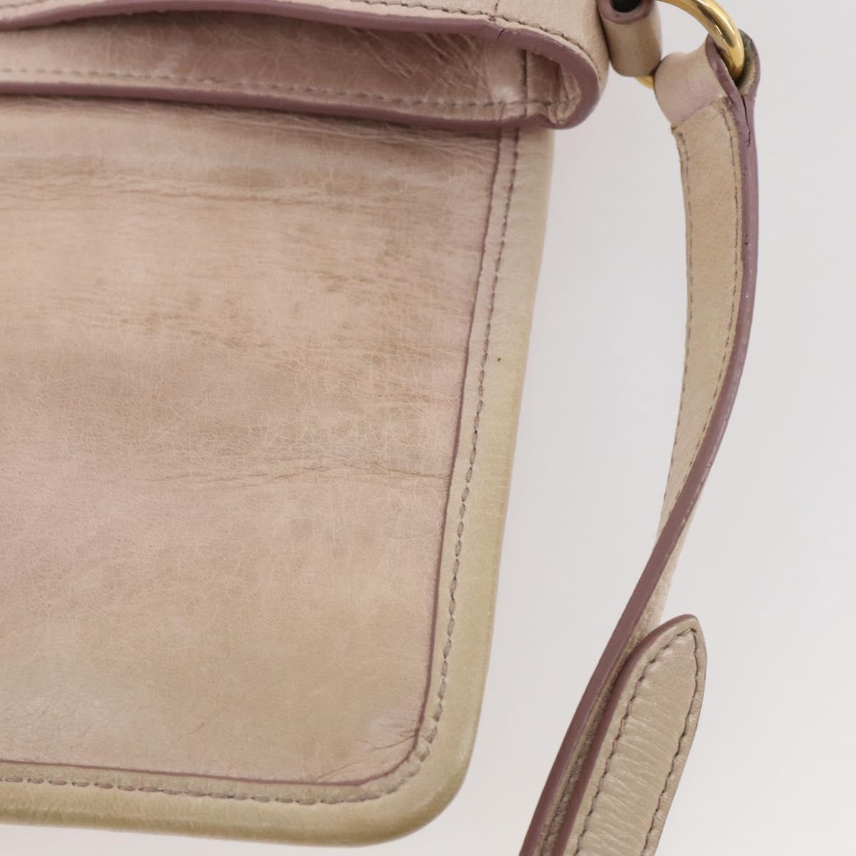Miu Miu Matelasse Shoulder Bag Leather Pink Gold Tone Auth 205812A