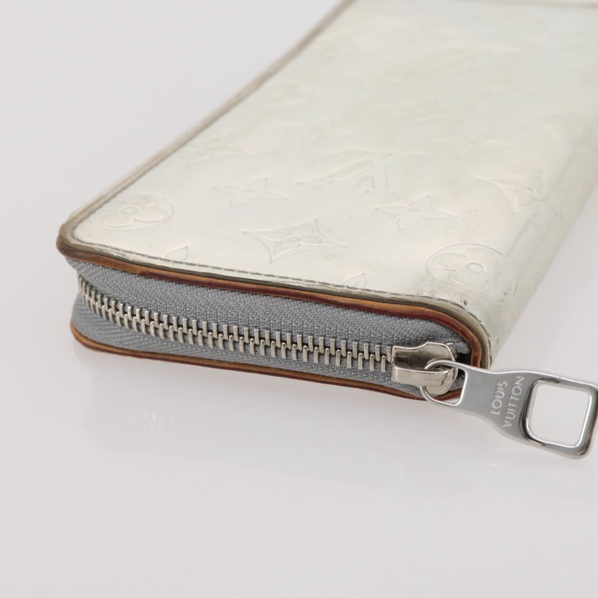 LOUIS VUITTON Monogram Mirror Zippy Wallet Vertical Silver M80808 Auth 205814A