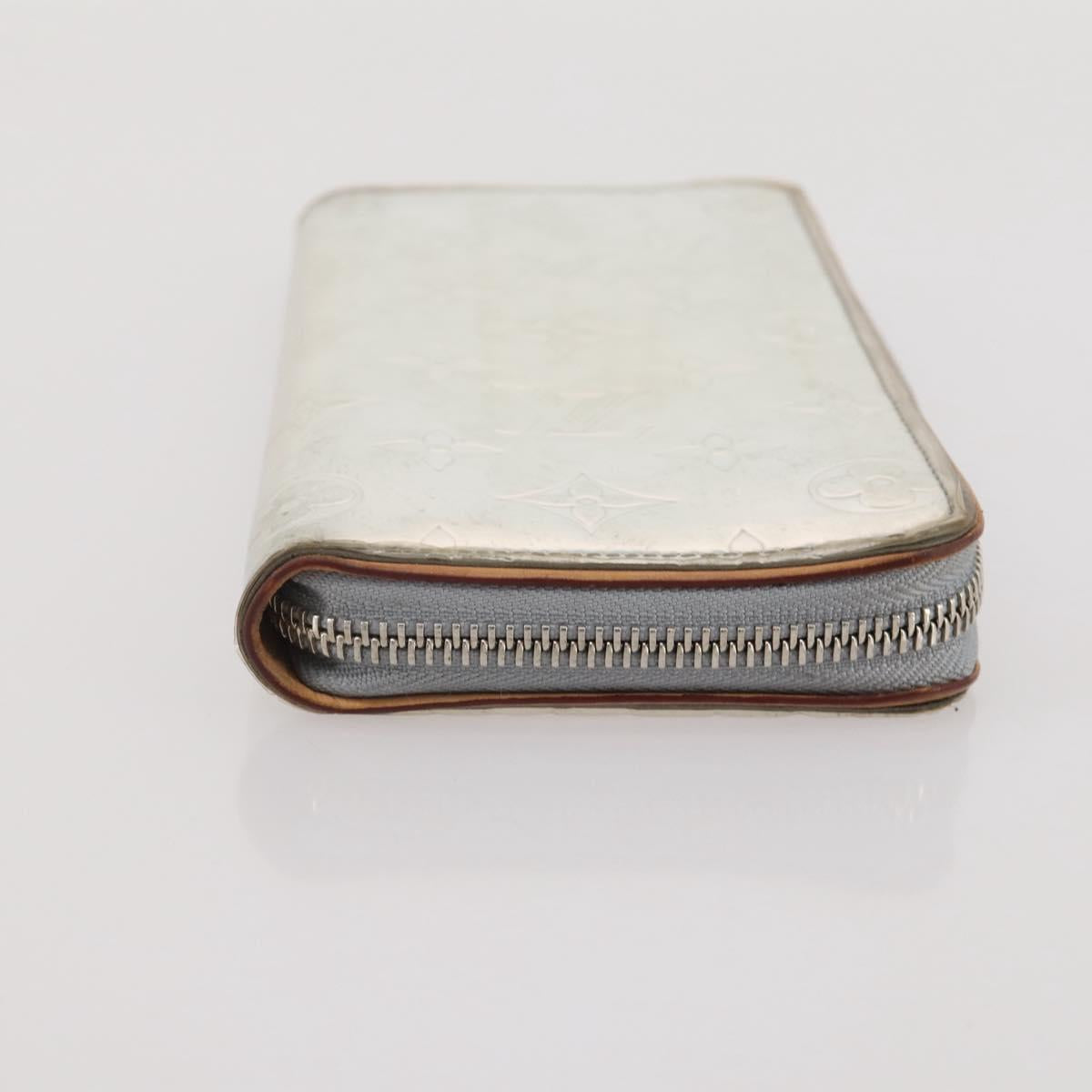 LOUIS VUITTON Monogram Mirror Zippy Wallet Vertical Silver M80808 Auth 205814A
