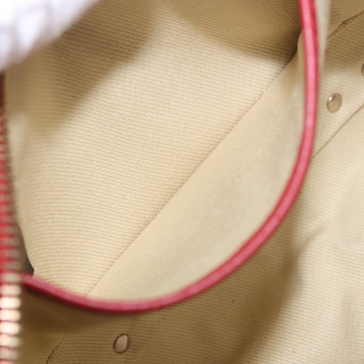 VALENTINO Rock Studs Shoulder Bag Leather Red Gold Tone Auth 205816