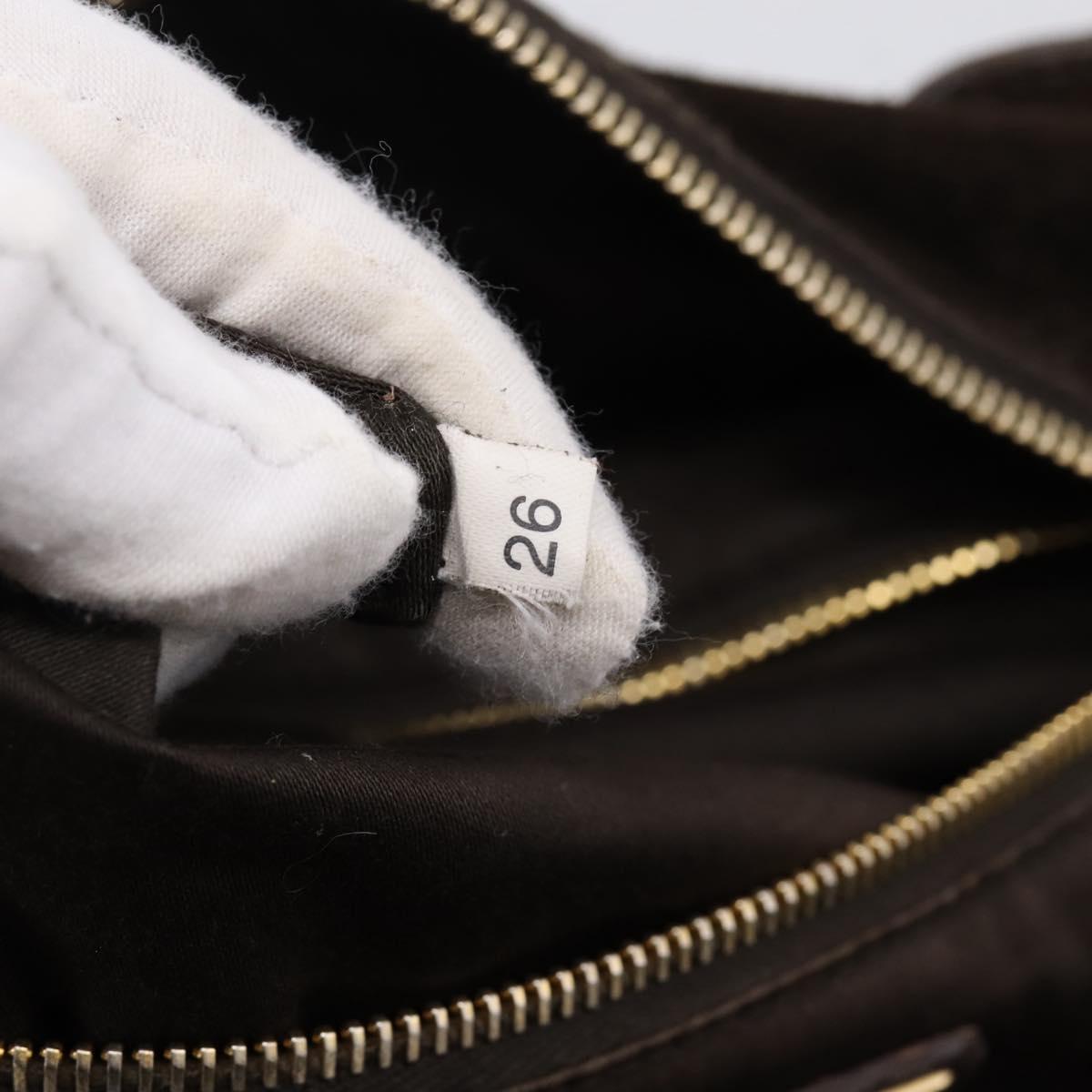 Miu Miu Hand Bag Suede Brown Gold Tone Auth 205824