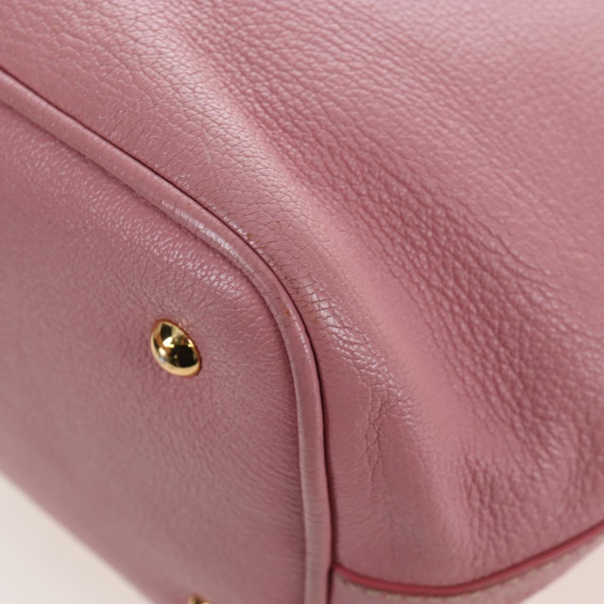 Miu Miu Hand Bag Leather 2way Pink Gold Tone Auth 205829A