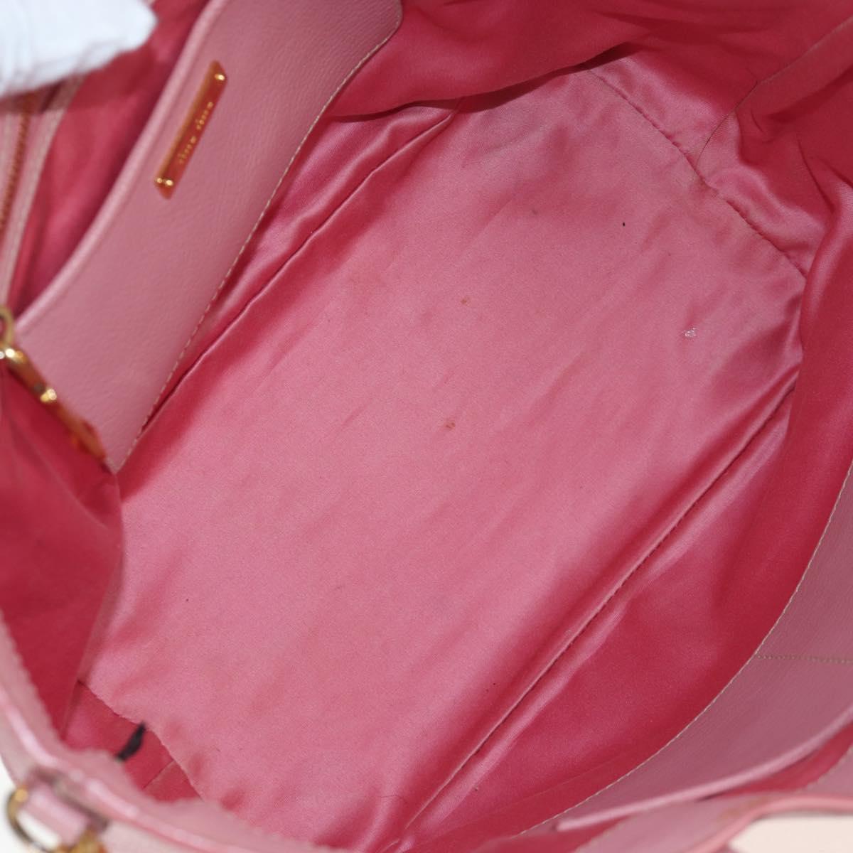 Miu Miu Hand Bag Leather 2way Pink Gold Tone Auth 205829A