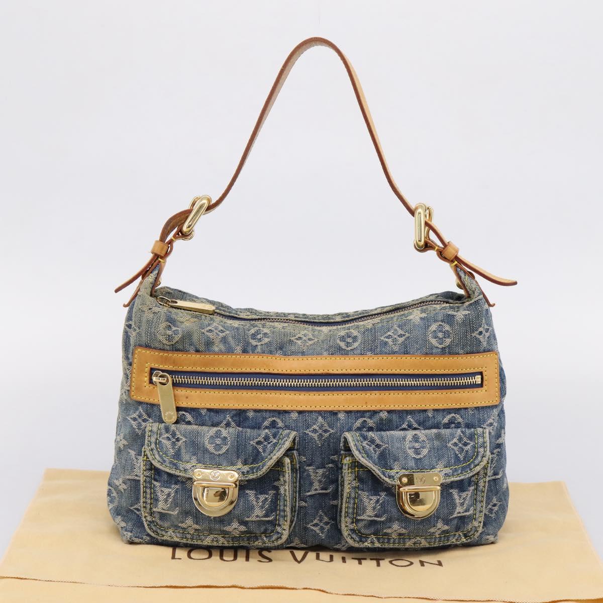 LOUIS VUITTON Monogram Denim Buggy PM Shoulder Bag Blue M95049 LV Auth 205830V