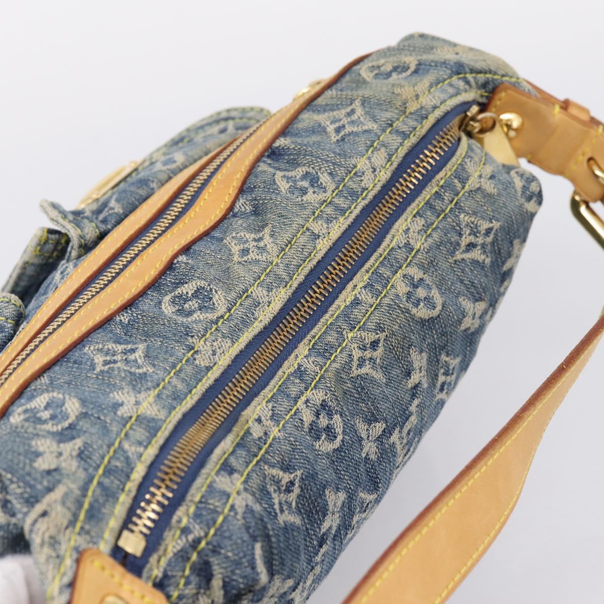 LOUIS VUITTON Monogram Denim Buggy PM Shoulder Bag Blue M95049 LV Auth 205830V