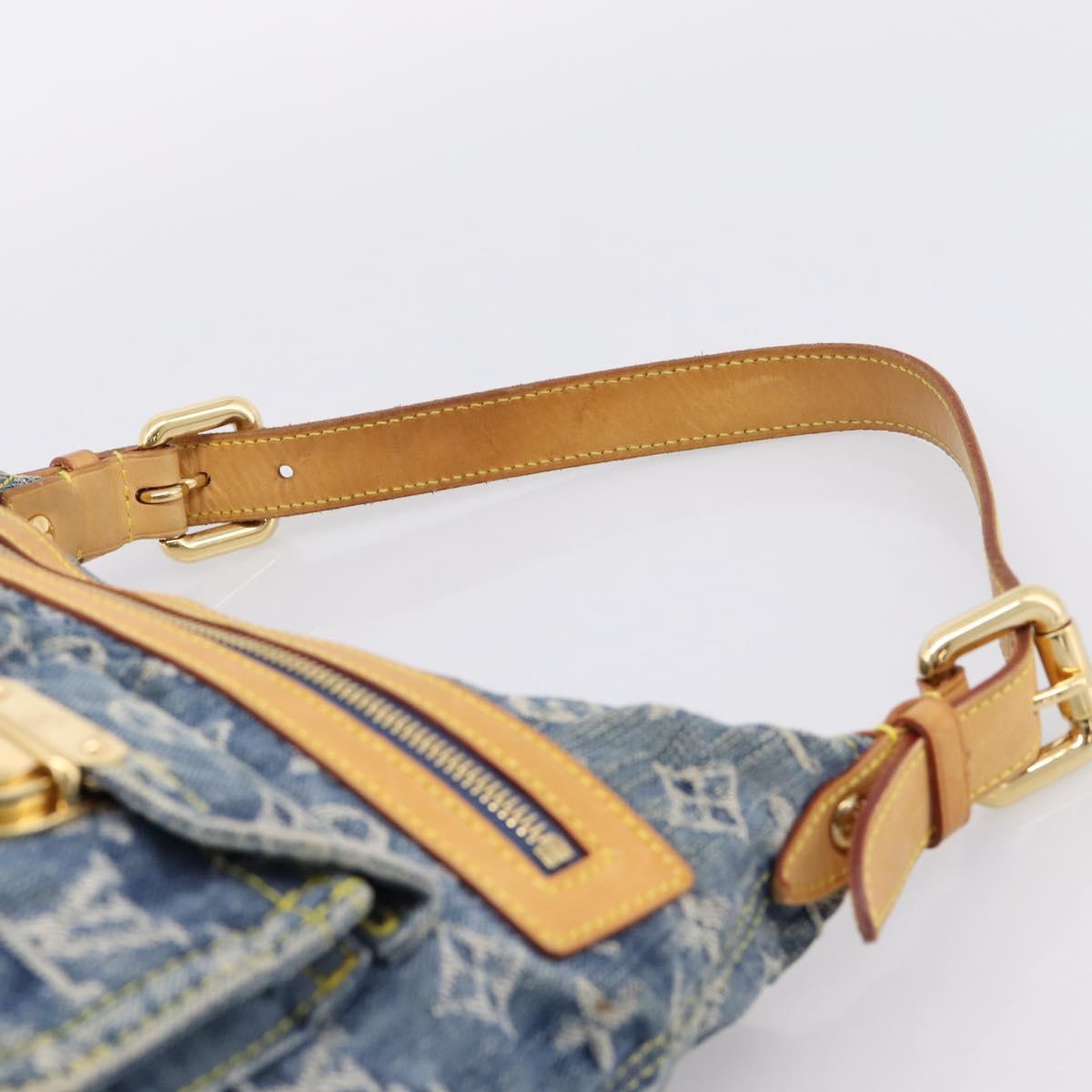 LOUIS VUITTON Monogram Denim Buggy PM Shoulder Bag Blue M95049 LV Auth 205830V