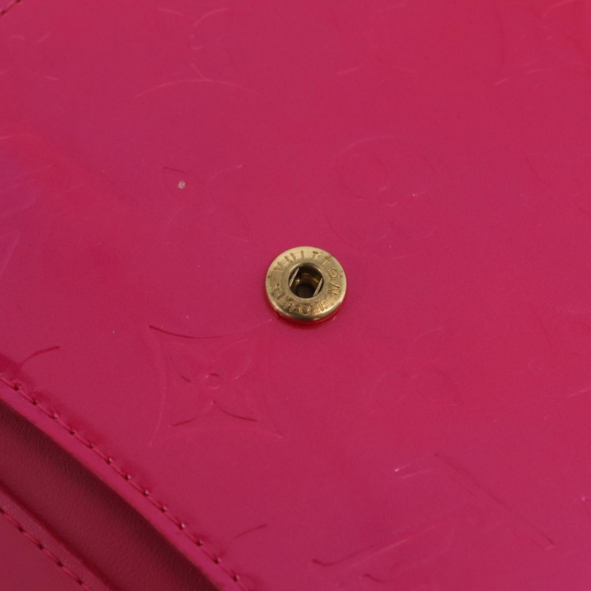 LOUIS VUITTON Monogram Vernis Motto Pouch Fuchsia Pink M91225 LV Auth 205834V