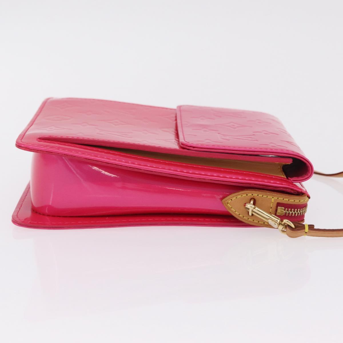 LOUIS VUITTON Monogram Vernis Motto Pouch Fuchsia Pink M91225 LV Auth 205834V