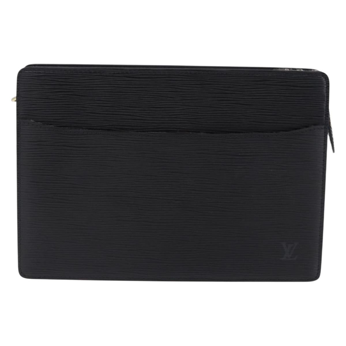 LOUIS VUITTON Epi Pochette Homme Clutch Bag Black M52522 LV Auth 205843A