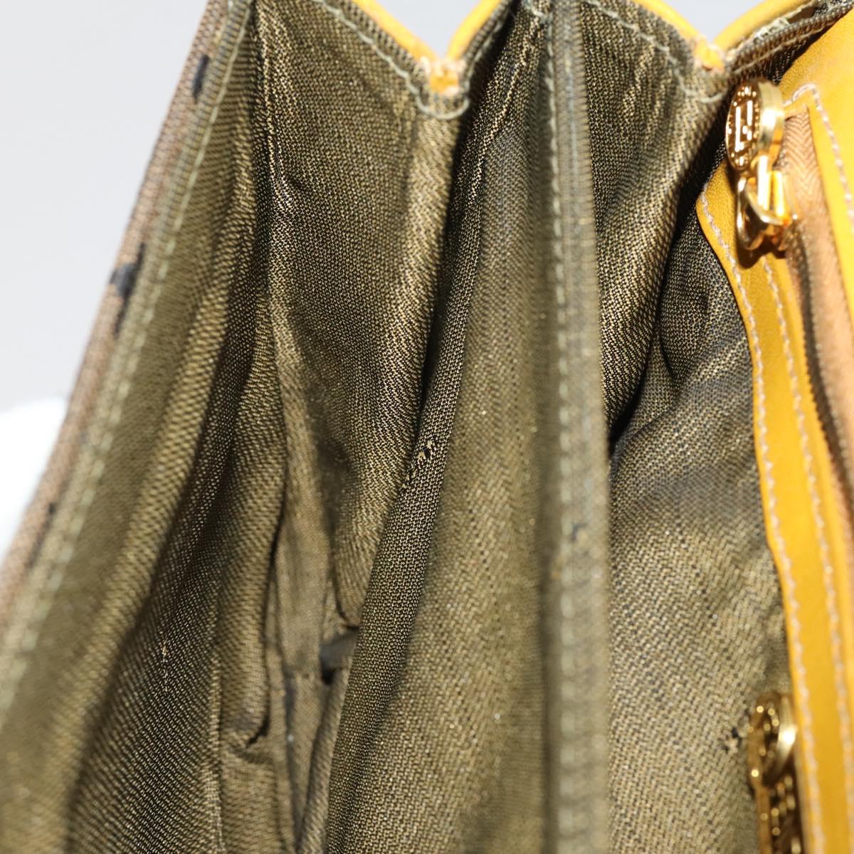 FENDI Shoulder Bag Canvas Brown Gold Tone Auth 205851A