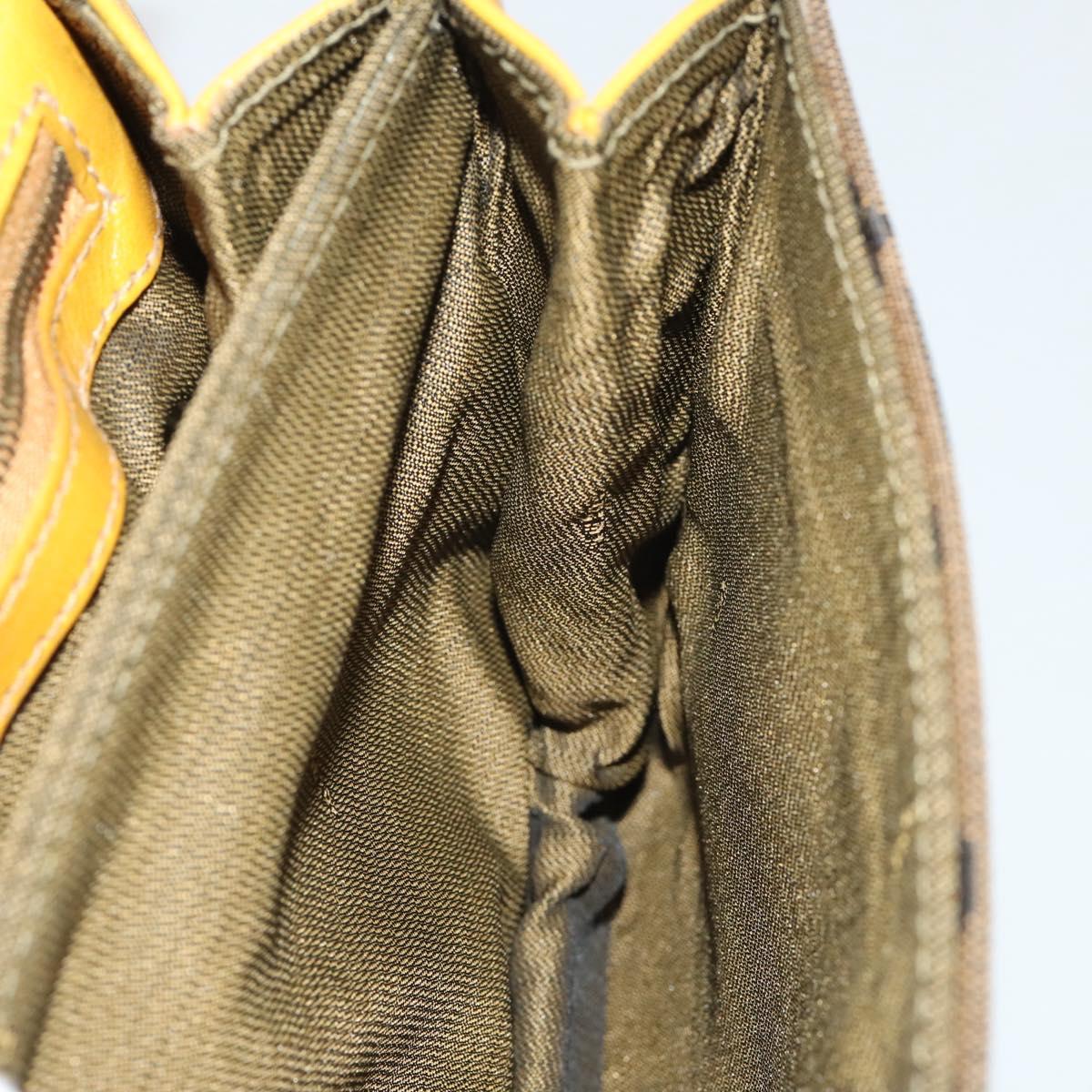 FENDI Shoulder Bag Canvas Brown Gold Tone Auth 205851A