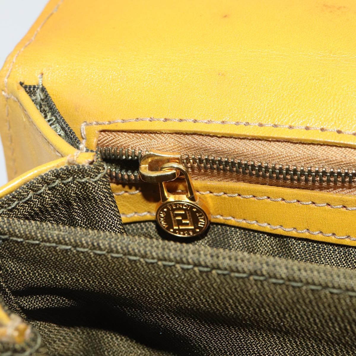 FENDI Shoulder Bag Canvas Brown Gold Tone Auth 205851A