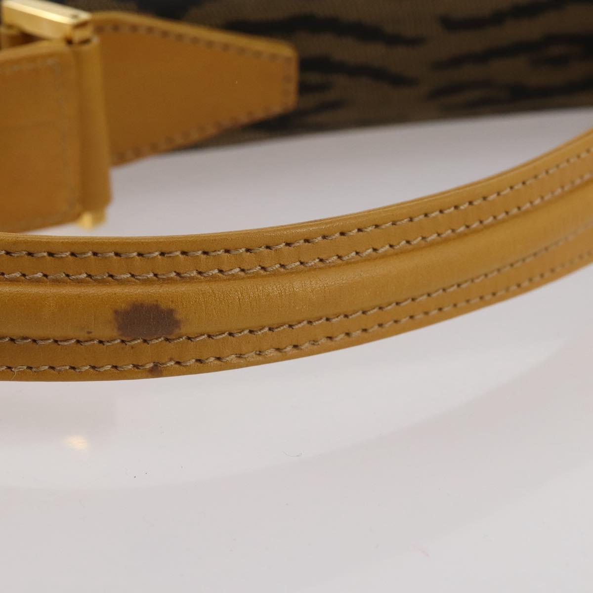 FENDI Shoulder Bag Canvas Brown Gold Tone Auth 205851A