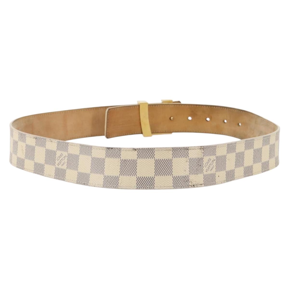 LOUIS VUITTON Damier Azur Ceinture LV Initial Belt M0325 LV Auth 205856
