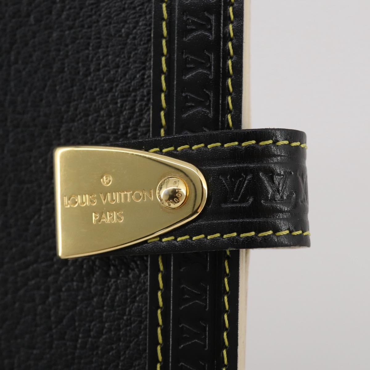 LOUIS VUITTON Suhari Agenda PM Partner Planner Leather Black R21031 Auth 205860A