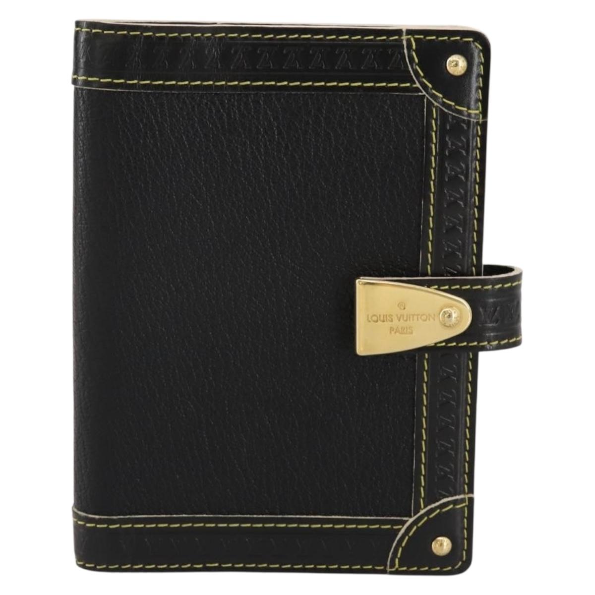 LOUIS VUITTON Suhari Agenda PM Partner Planner Leather Black R21031 Auth 205860A