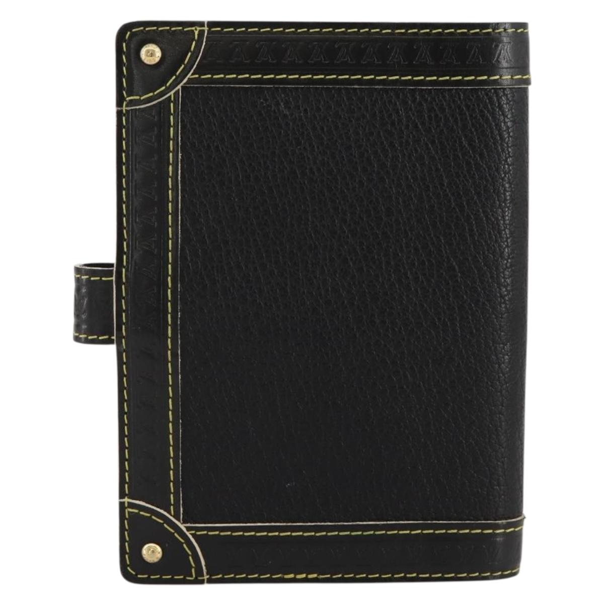 LOUIS VUITTON Suhari Agenda PM Partner Planner Leather Black R21031 Auth 205860A