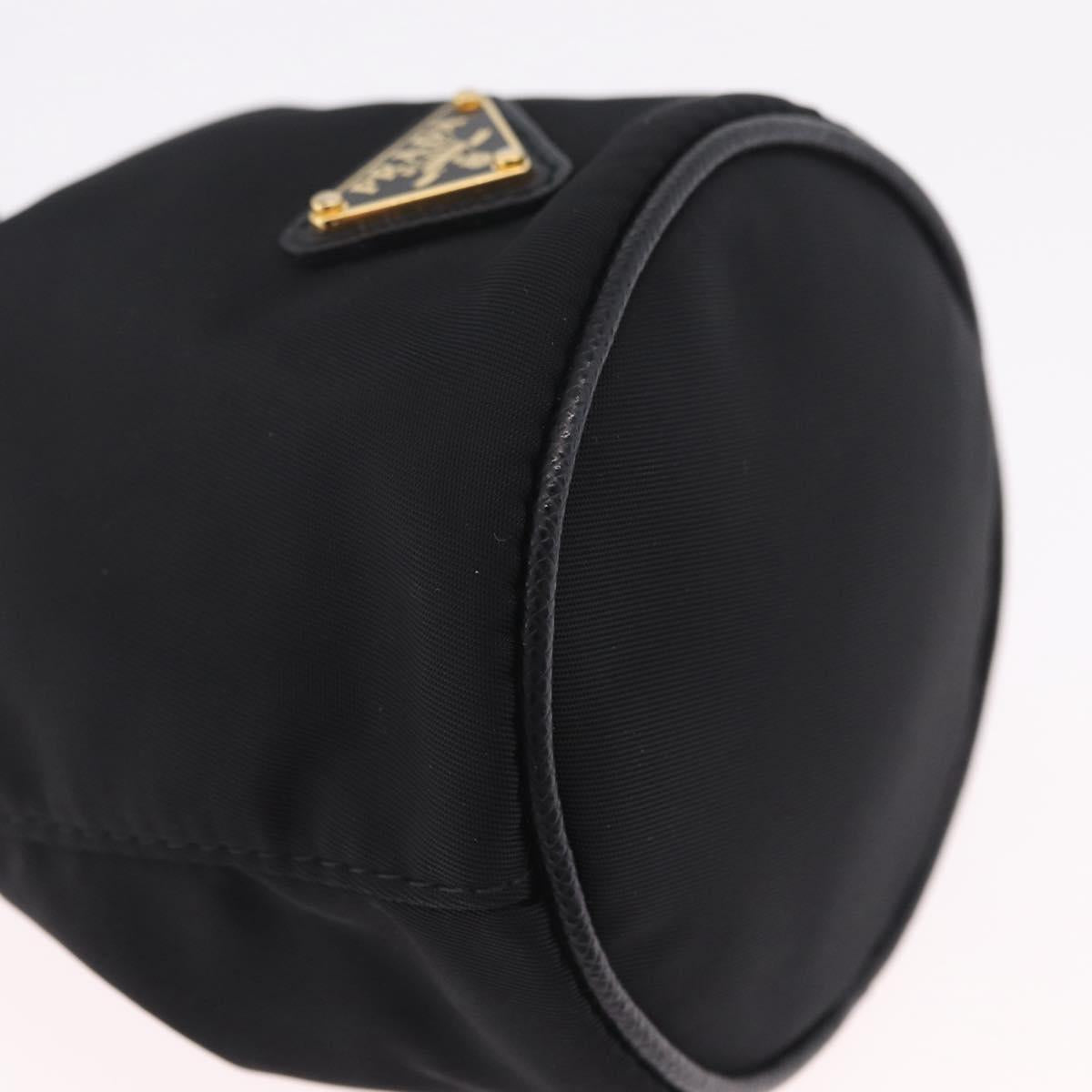 PRADA Pouch Nylon Black Gold Auth 205862M