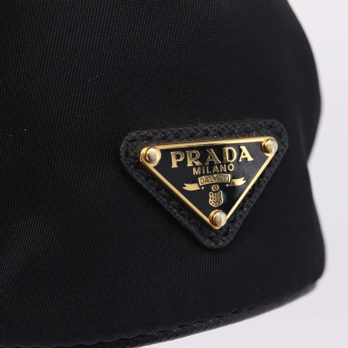 PRADA Pouch Nylon Black Gold Auth 205862M