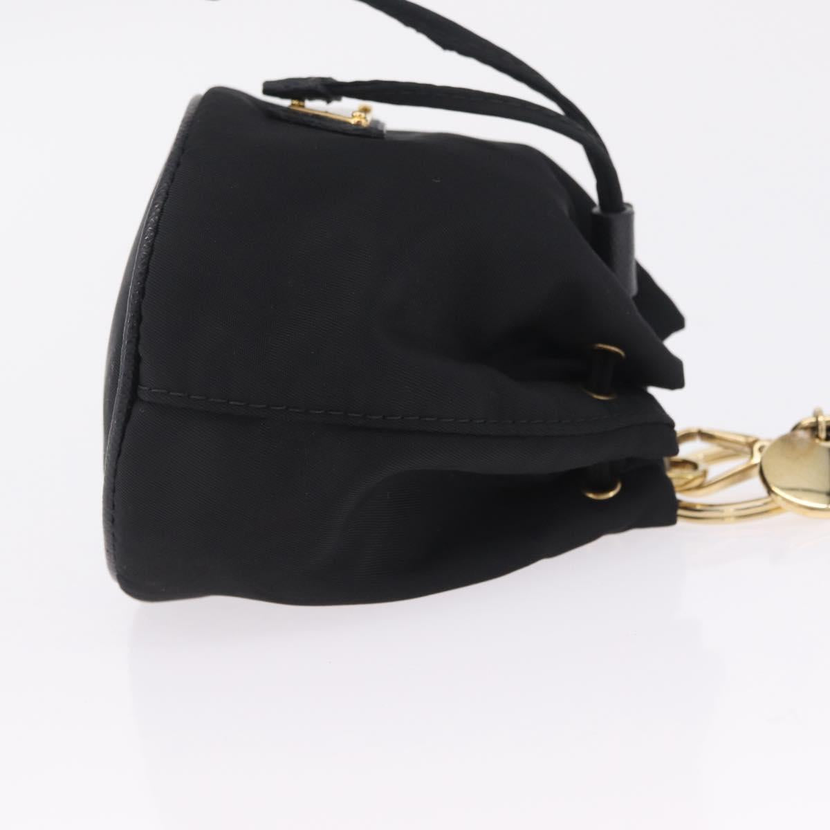 PRADA Pouch Nylon Black Gold Auth 205862M