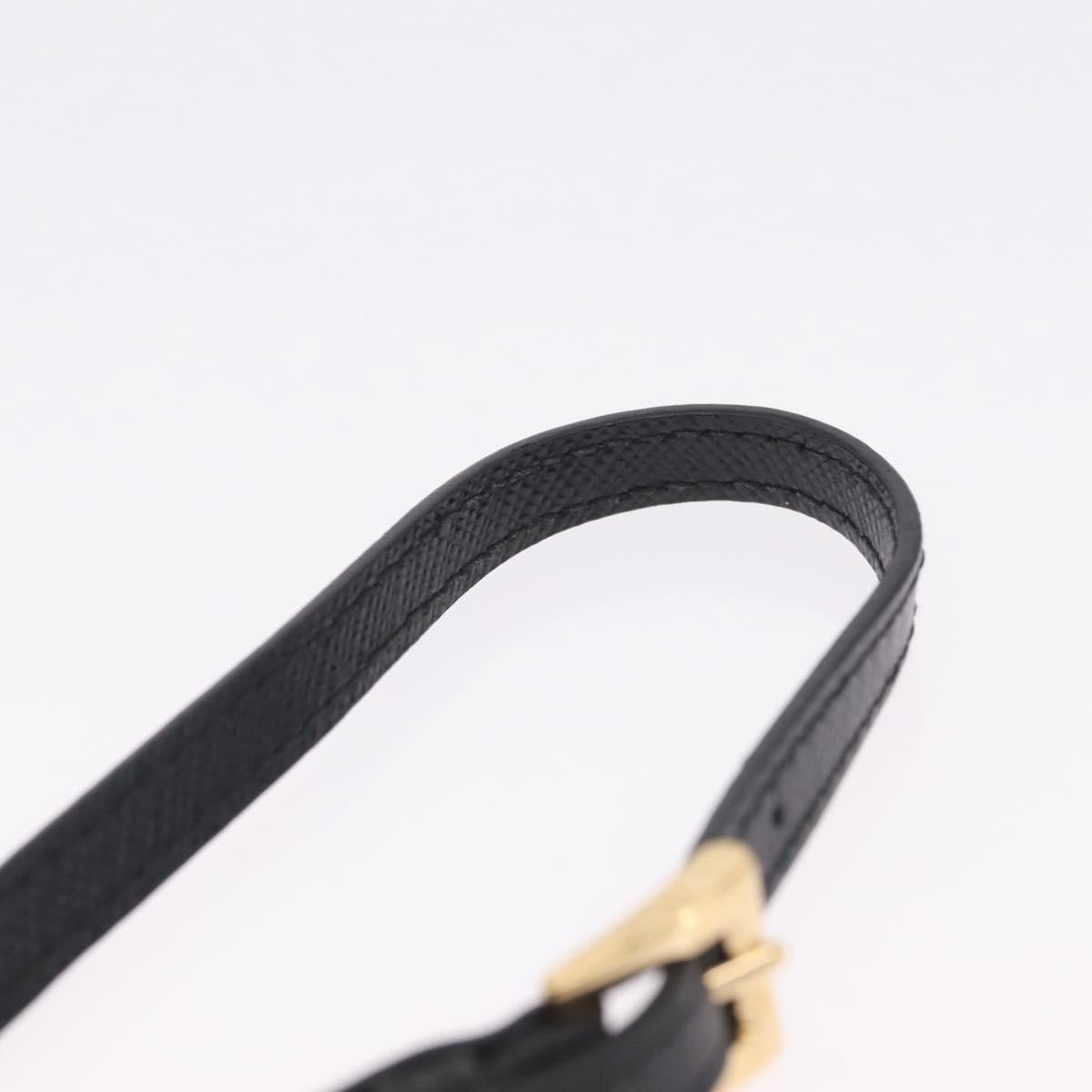 PRADA Pouch Nylon Black Gold Auth 205862M