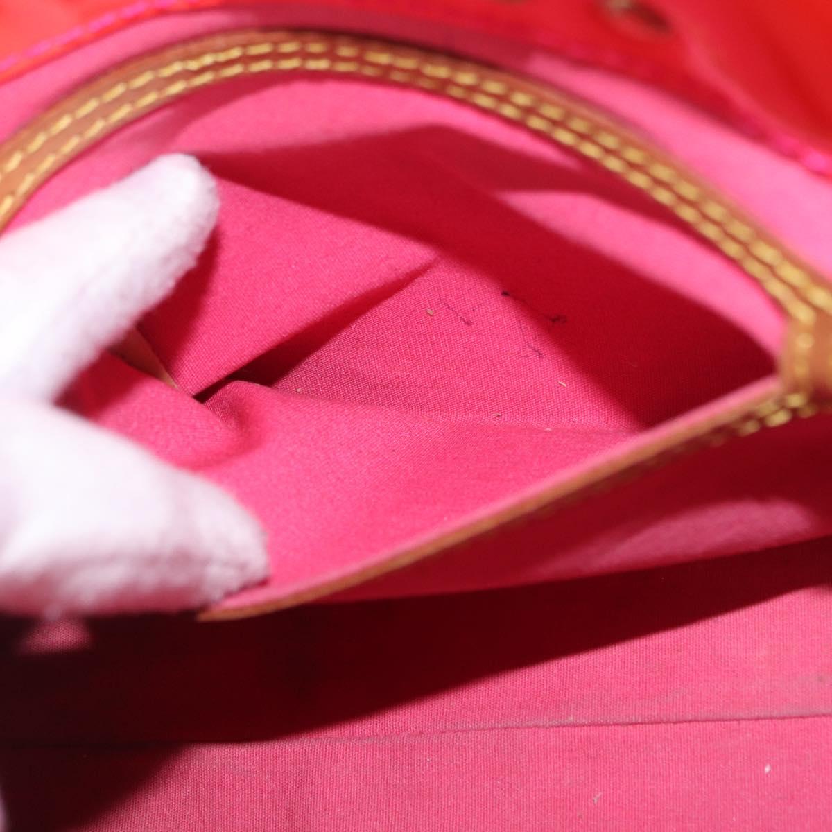 LOUIS VUITTON Monogram Vernis Fluo Reade PM Hand Bag Rose M91903 LV Auth 205868