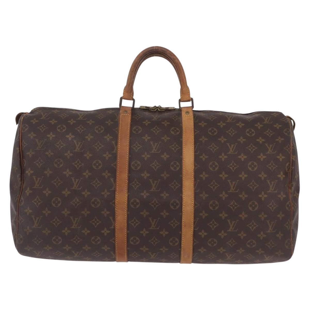 LOUIS VUITTON Monogram Keepall 55 Boston Bag M41424 LV Auth 205870