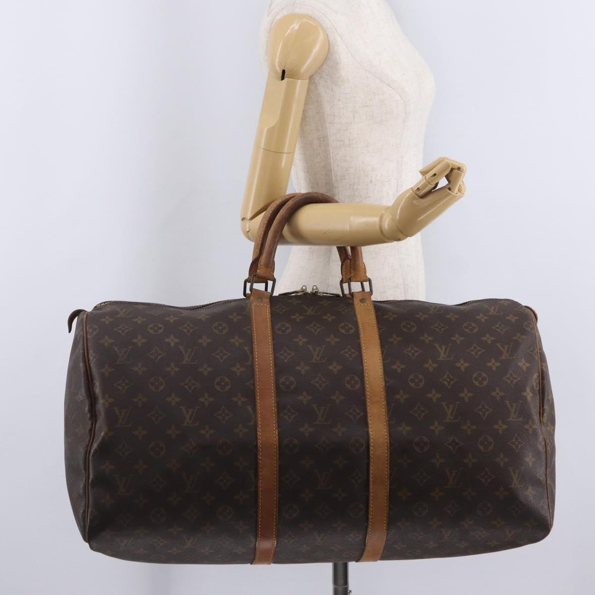 LOUIS VUITTON Monogram Keepall 55 Boston Bag M41424 LV Auth 205870