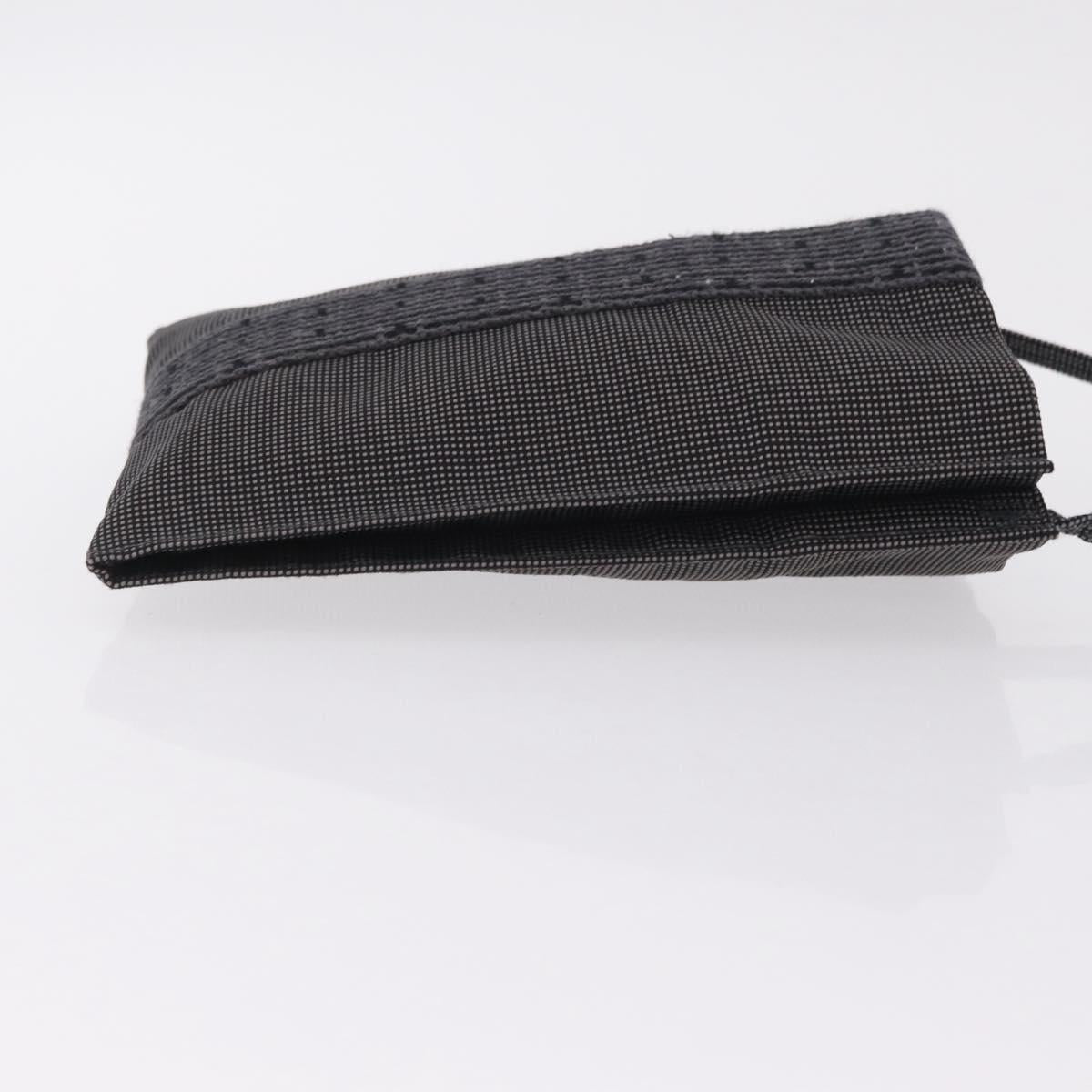 HERMES Her Line Pochette Shoulder Bag Canvas Gray Auth 205873V