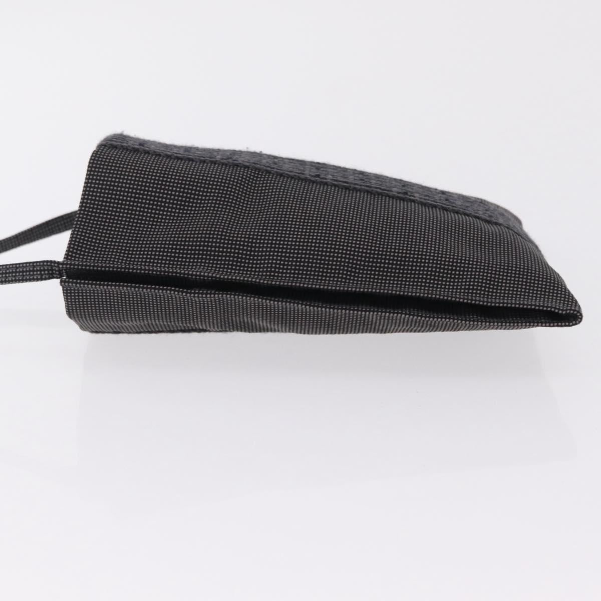 HERMES Her Line Pochette Shoulder Bag Canvas Gray Auth 205873V