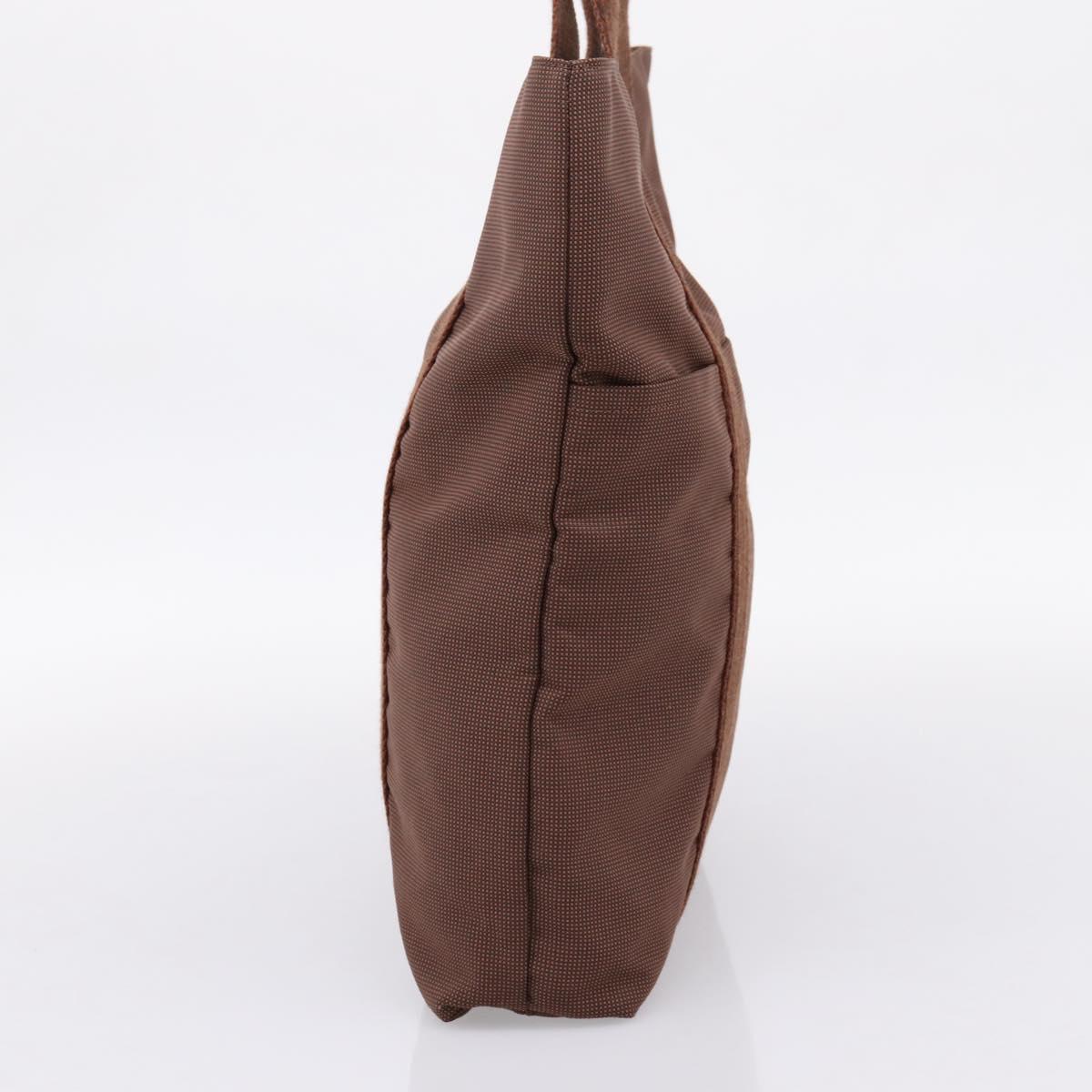 HERMES Her Line Cabas Hand Bag Canvas Brown Auth 205879A