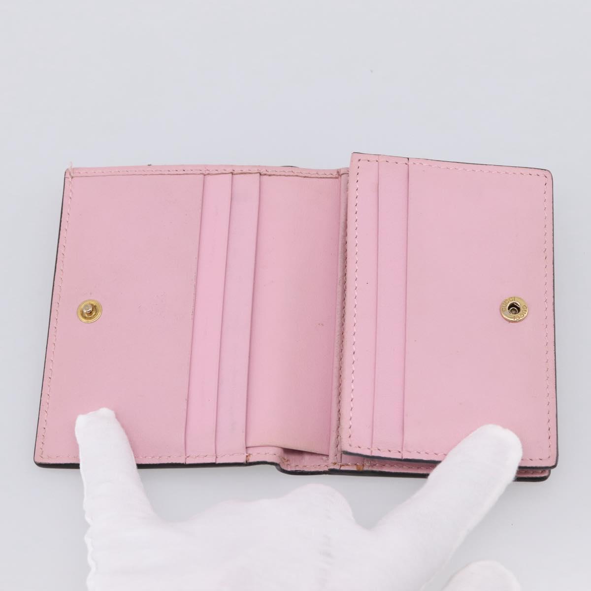 GUCCI GG Supreme Compact Wallet PVC Beige Red 573839 Auth 205892A