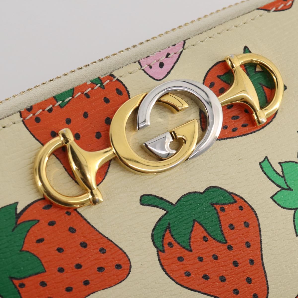 GUCCI Zumi Long Wallet Leather Multicolor Gold Tone 570661 Auth 205893V