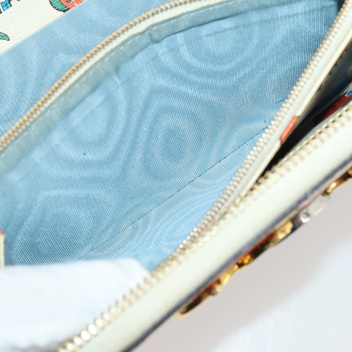 GUCCI Zumi Long Wallet Leather Multicolor Gold Tone 570661 Auth 205893V