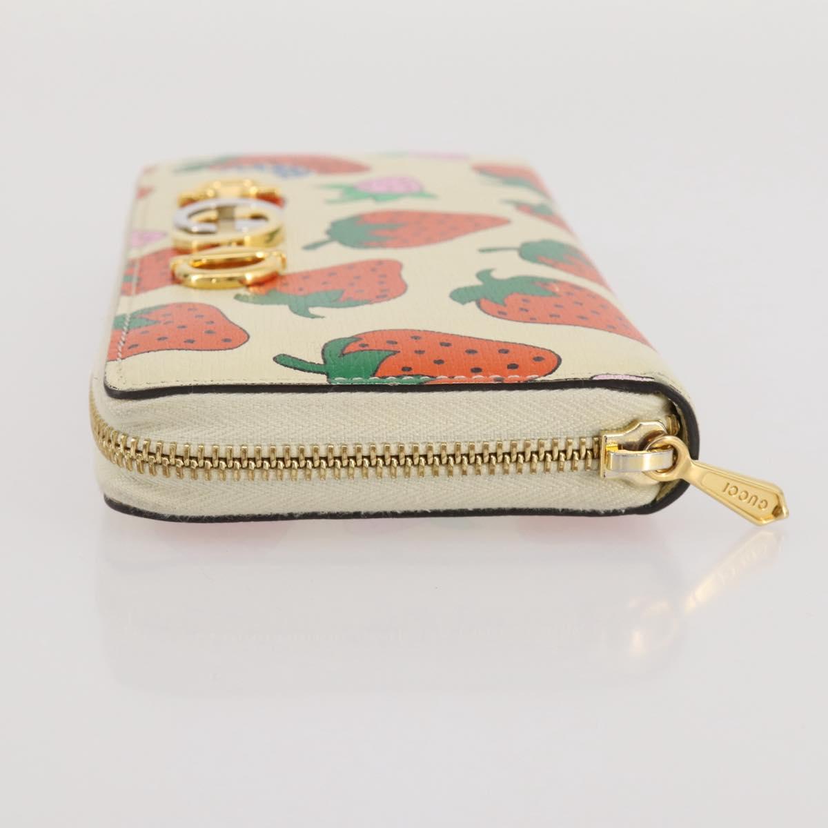 GUCCI Zumi Long Wallet Leather Multicolor Gold Tone 570661 Auth 205893V