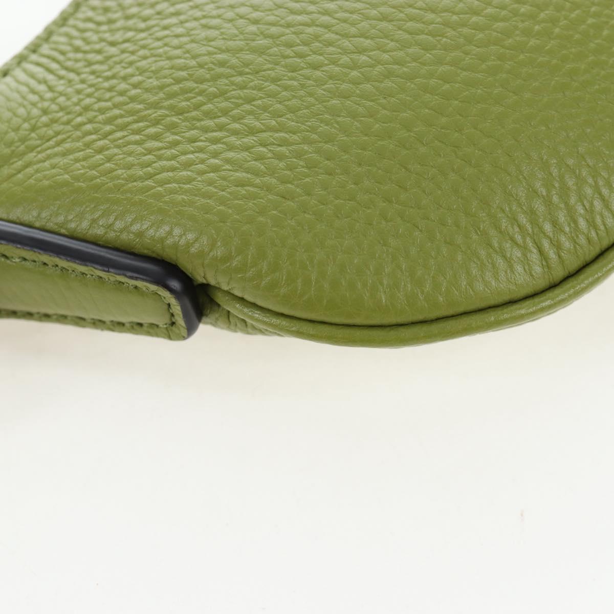 GUCCI Web Sherry Line Mini Shoulder Bag Leather Green Silver 821831 Auth 205894V