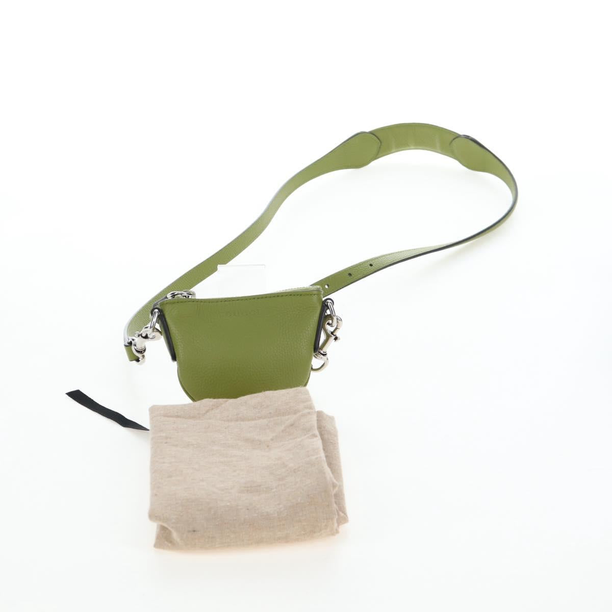 GUCCI Web Sherry Line Mini Shoulder Bag Leather Green Silver 821831 Auth 205894V