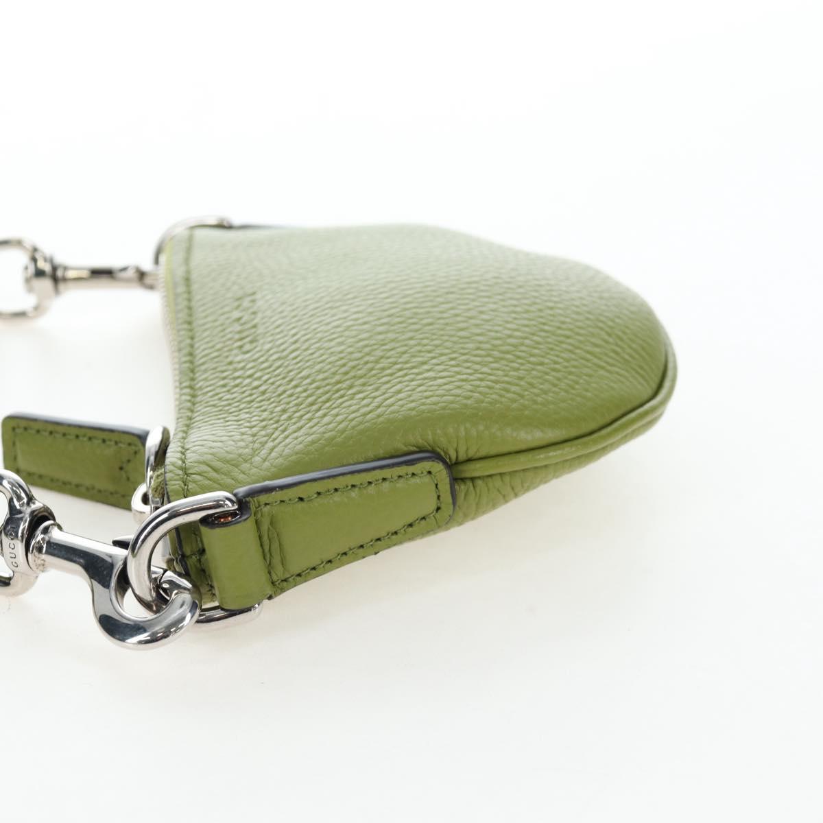 GUCCI Web Sherry Line Mini Shoulder Bag Leather Green Silver 821831 Auth 205894V