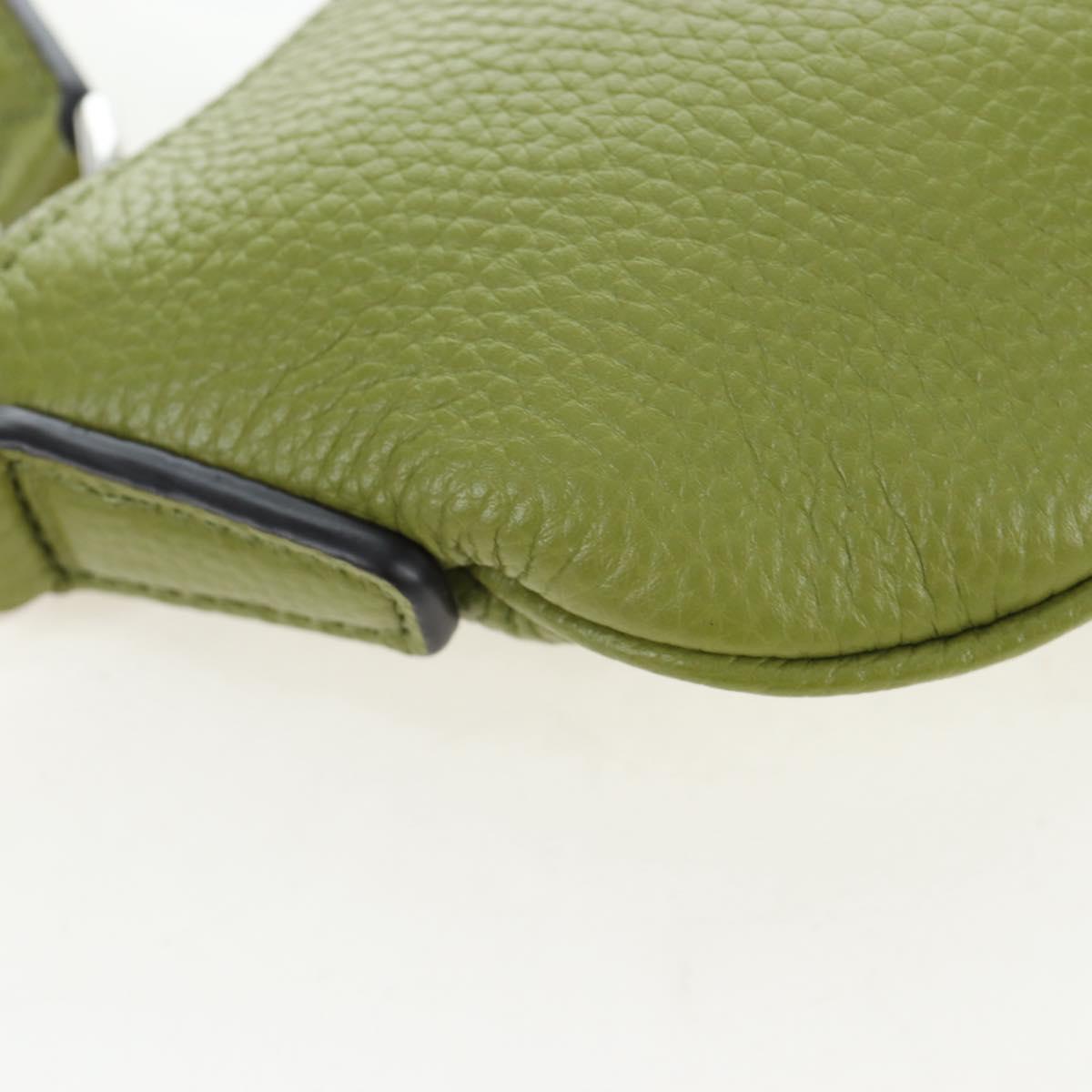 GUCCI Web Sherry Line Mini Shoulder Bag Leather Green Silver 821831 Auth 205895V