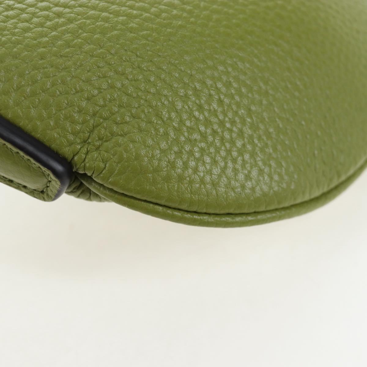 GUCCI Web Sherry Line Mini Shoulder Bag Leather Green Silver 821831 Auth 205895V
