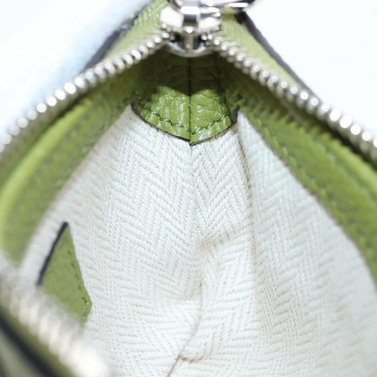 GUCCI Web Sherry Line Mini Shoulder Bag Leather Green Silver 821831 Auth 205895V