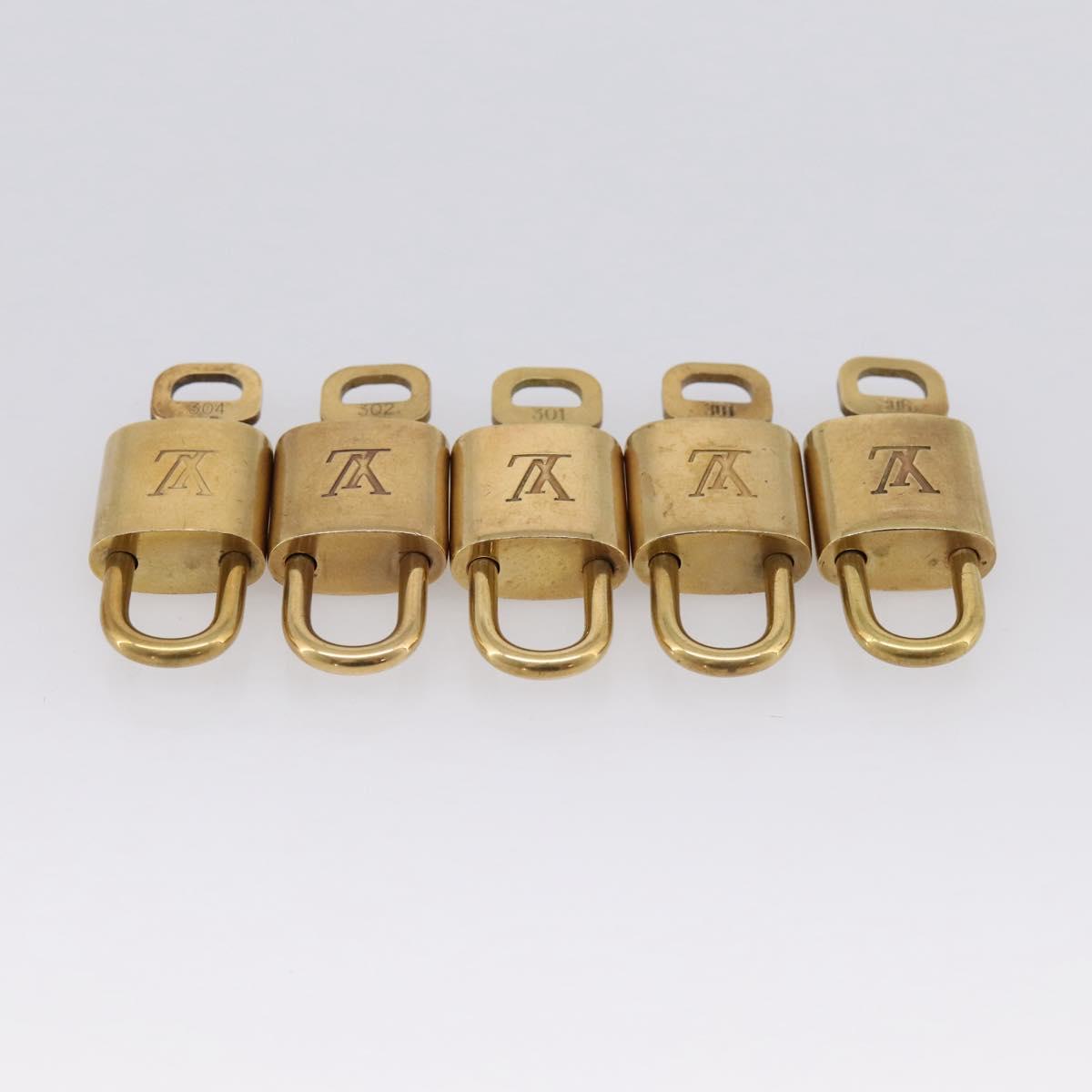 LOUIS VUITTON Padlock Metal 10 Set Gold Tone LV Auth 205896
