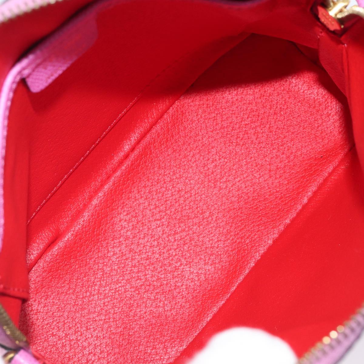 CELINE Hand Bag Leather 2way Pink Gold Tone Auth 205901A