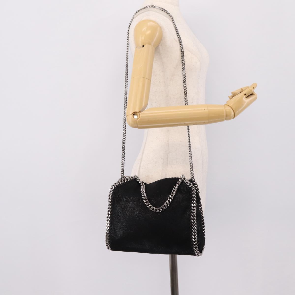 Stella MacCartney Falabella Chain Shoulder Bag Polyester 2way Black Auth 205905A