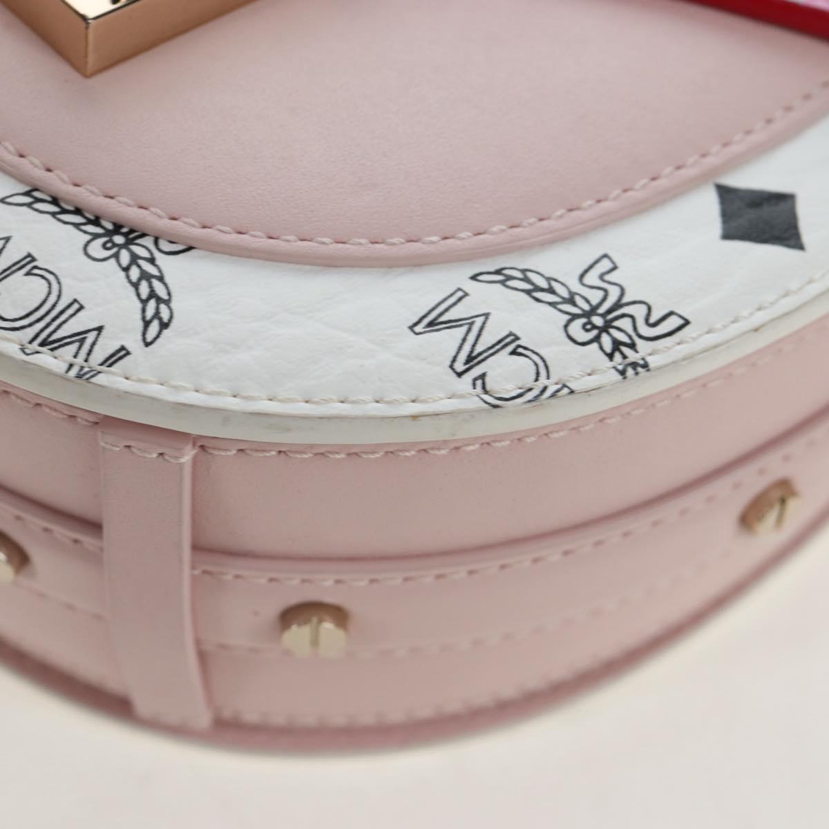 MCM Vicetos Tracy Shoulder Bag PVC Leather Pink Silver Auth 205914V