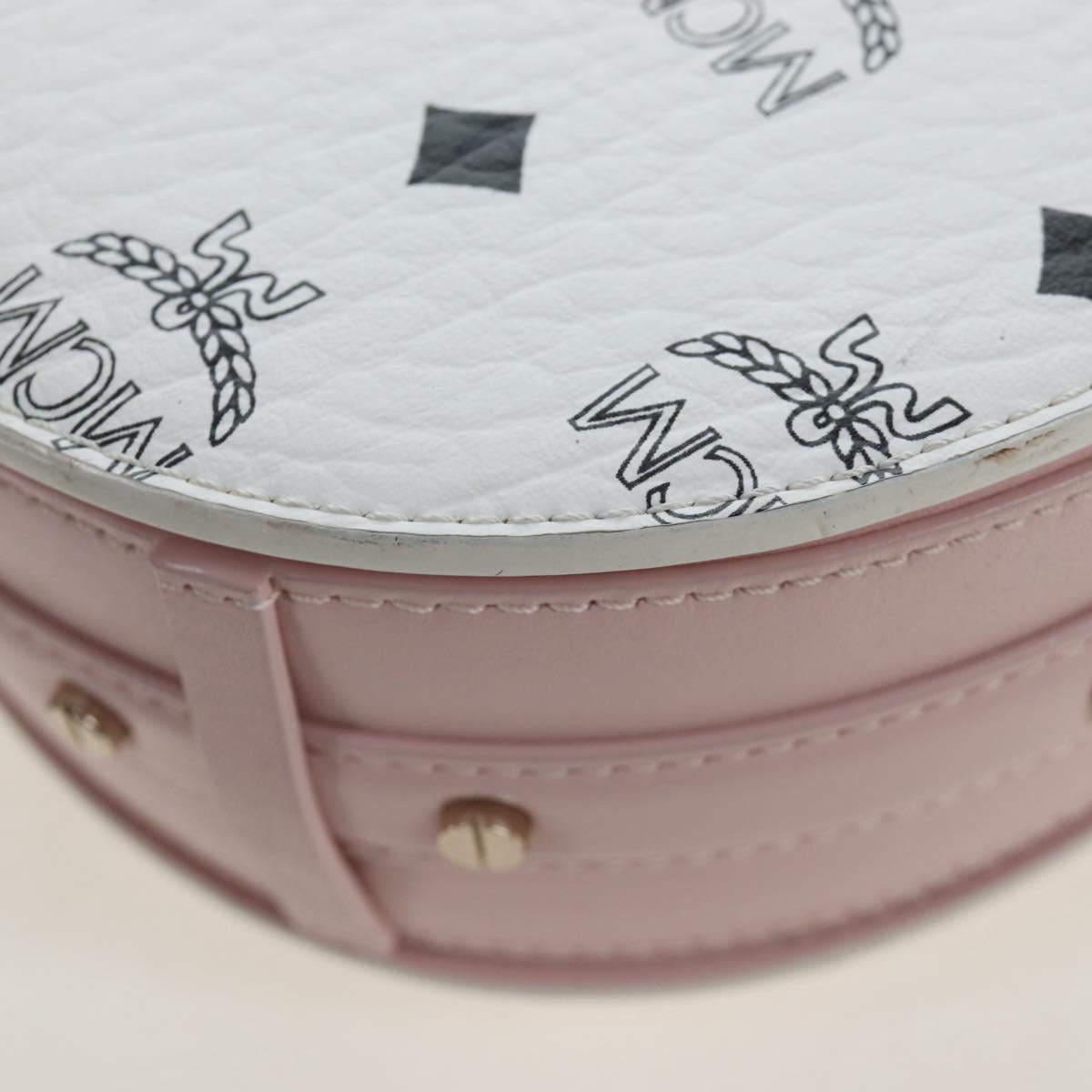MCM Vicetos Tracy Shoulder Bag PVC Leather Pink Silver Auth 205914V
