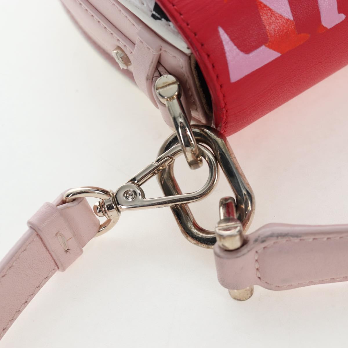 MCM Vicetos Tracy Shoulder Bag PVC Leather Pink Silver Auth 205914V