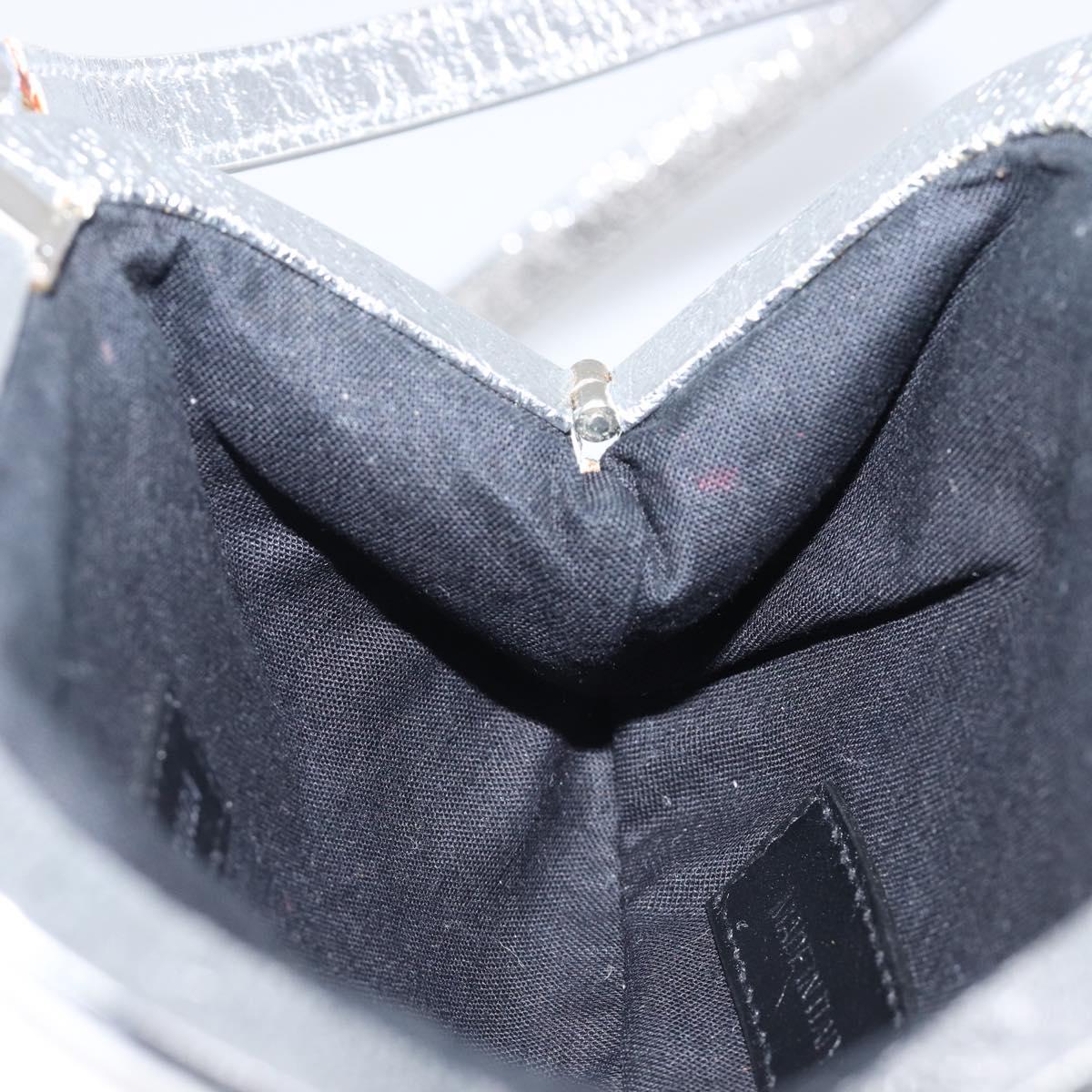 BALENCIAGA Cloudcoin Shoulder Pouch Leather Silver 618915 Auth 205922V